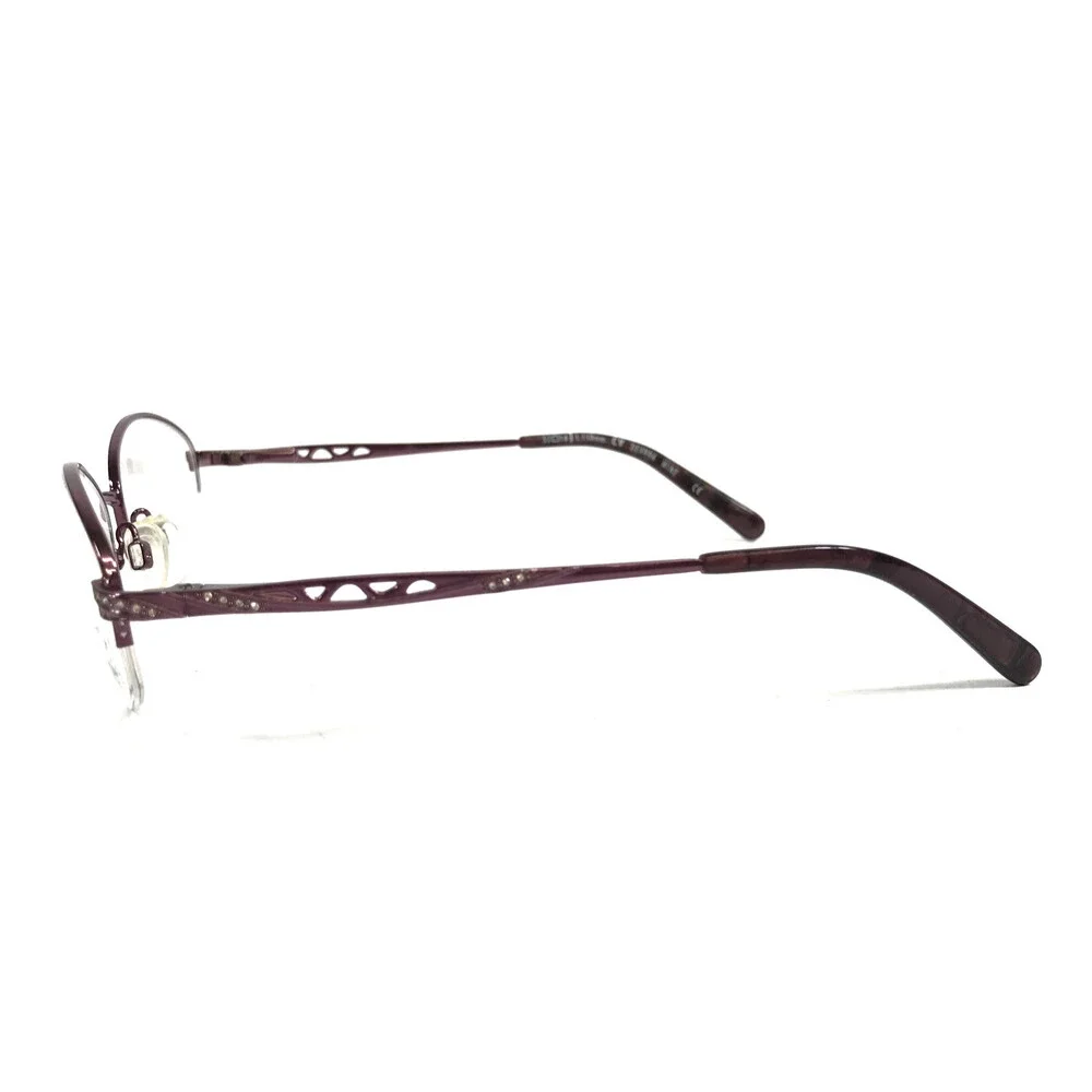 Clear Vision Eyeglasses Frames DEANNA WINE Purple Oval Half Rim 52-16-130